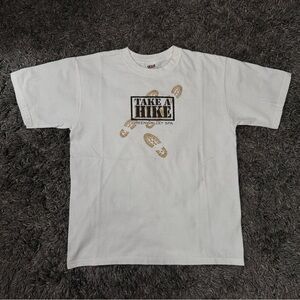 Vintage Hiking White T-Shirt with Graphic Print